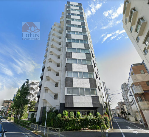 シティインデックス用賀外観１｜シティインデックス用賀は平成22年築、13階建てのマンションです。玉川通り沿いに立地し、田園都市線「用賀」駅が利用可です。
