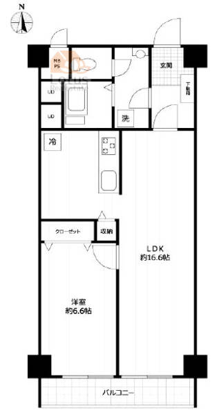 秀和深川森下町レジデンス1107間取図