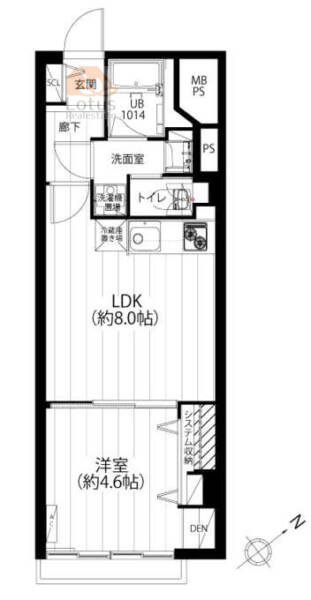 国分マンション1109間取図