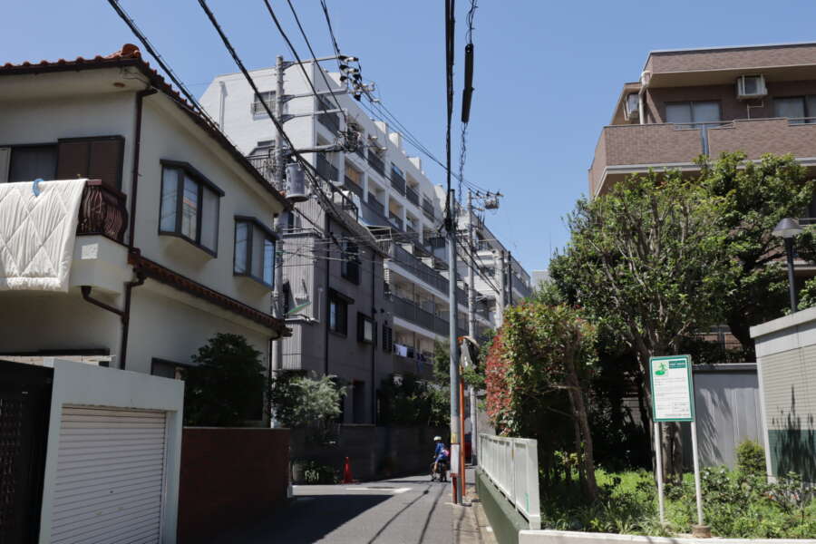 上馬フラワーホーム外観4｜エントランスは階段をあがったところにあります。
