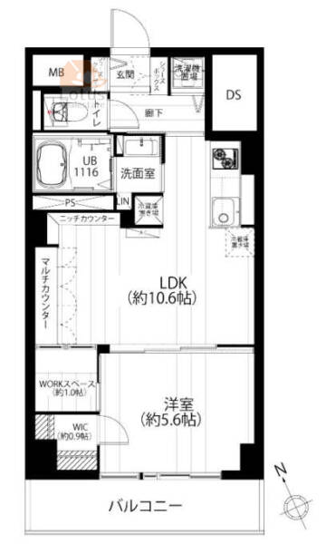 渋谷藤和コープ604間取図