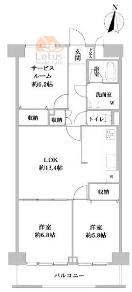 三生エンゼルハイム中葛西305間取図
