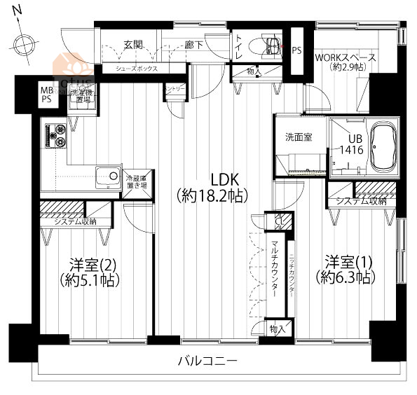 第２広尾フラワーハイホーム603間取図