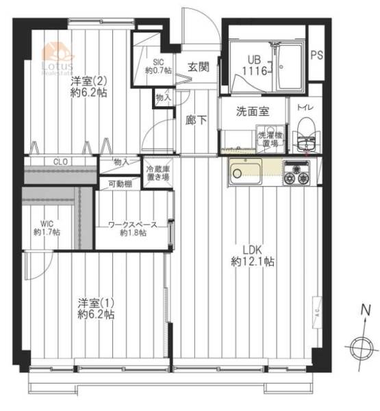 赤門アビタシオン802間取図