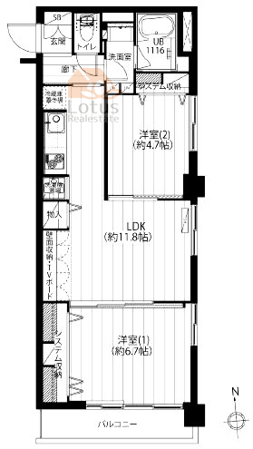第2陵雲閣301間取図