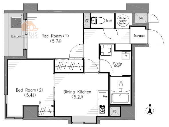 ライオンズマンション菊川504間取図