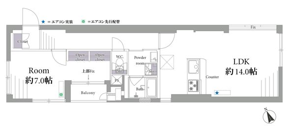 東中野コーポラス405間取図