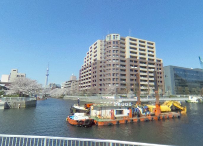 アリアシティ外観４｜アリアシティは南側に小名木川、西側に大横川が交差する角地というロケーションです。