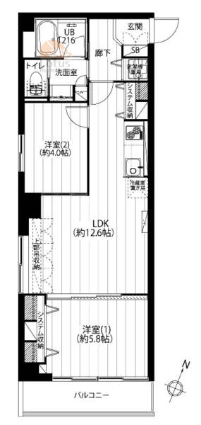 元赤坂マンション401間取図