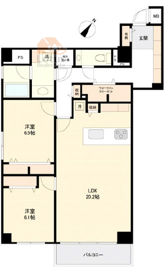 ロイアル一番町8階間取図