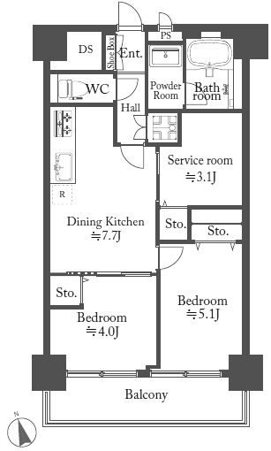 練馬サマリヤマンション611間取図