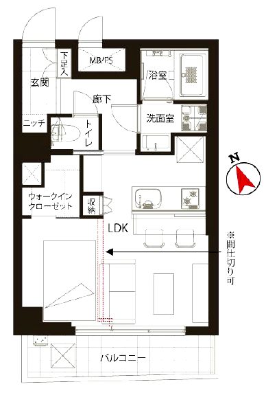 フドウパピルスハイツ301間取図