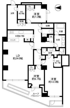 フォレストテラス鳥居坂402間取図