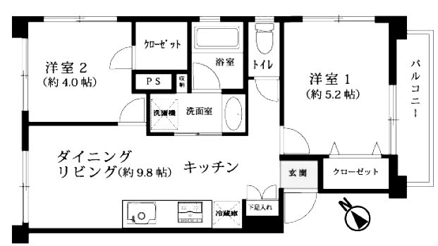 第3桜台マイコーポ3階間取図