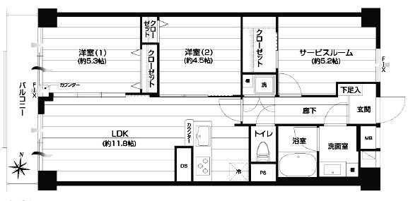 タックプラザ611間取図