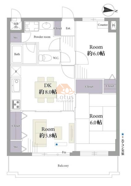 ライオンズマンション西新井本町第２304間取図