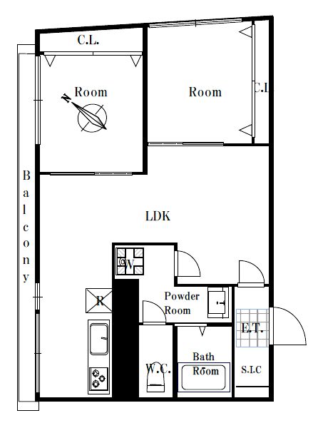 第2大盛マンション402間取図