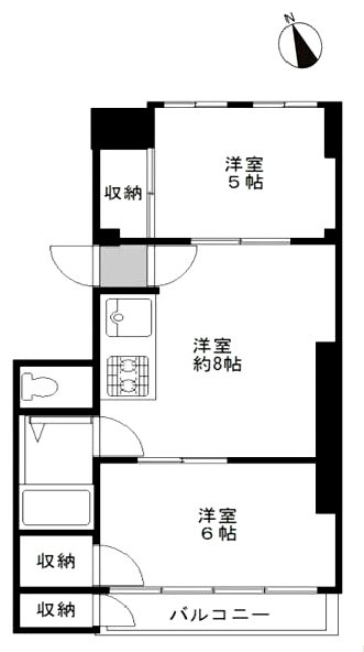 西荻フラワーマンション1階間取図