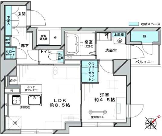 メゾンドヴィレ日本橋茅場町802間取図