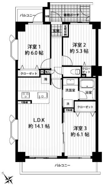 ダイアパレス西葛西201間取図