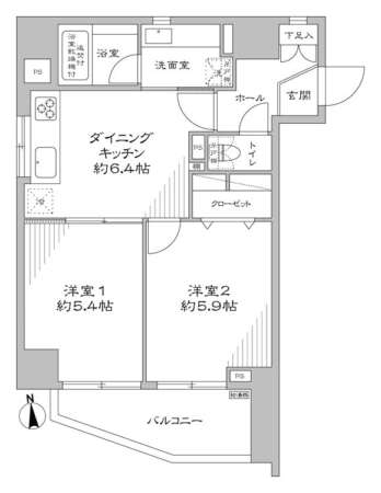 ワコーレルミエール三ノ輪302間取図