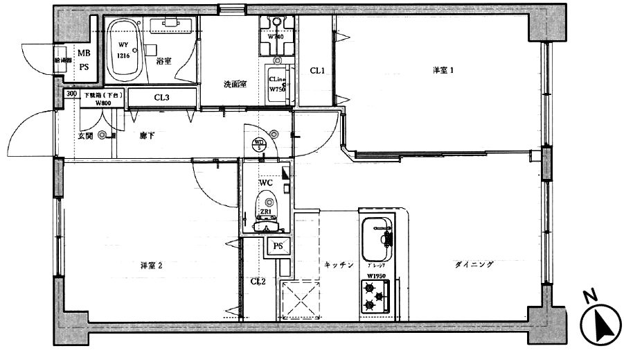 グリーンパーク綾瀬リバーサイド310間取図