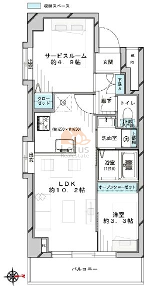 ライオンズマンション新大久保第2角部屋間取図