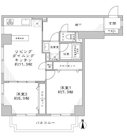 ロイヤルタワー西巣鴨502間取図