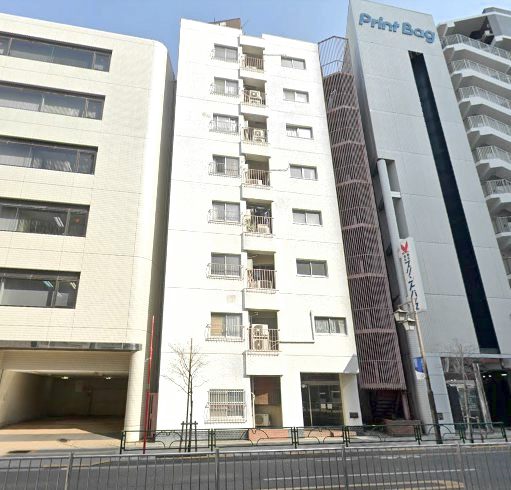 池之端永谷コーポラス外観２｜池之端永谷コーポラスは昭和50年築、８階建てのマンションです。