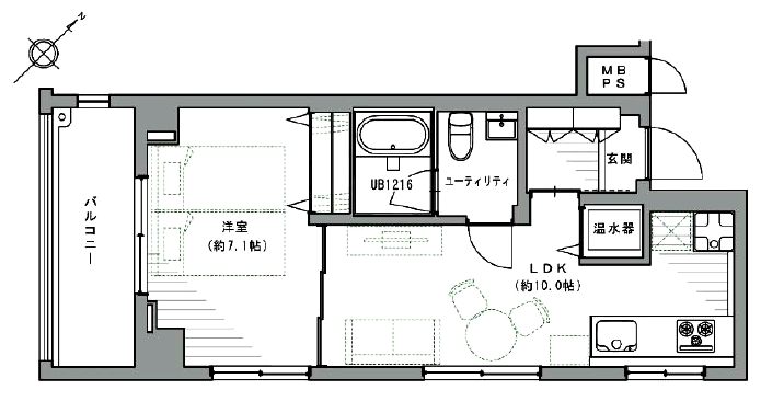 クレール三田1006間取図