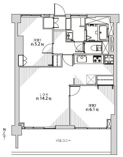 中野第3コーポ503間取図