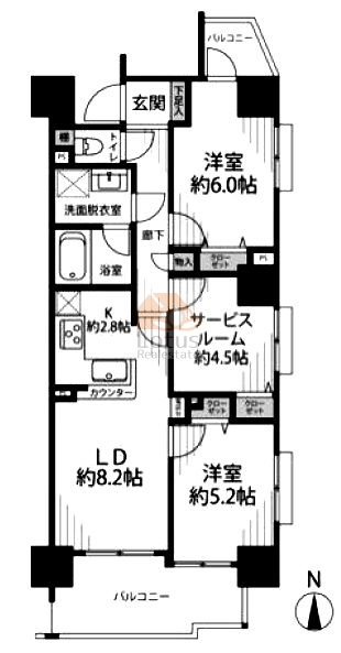 プレジャーガーデン赤羽402間取図