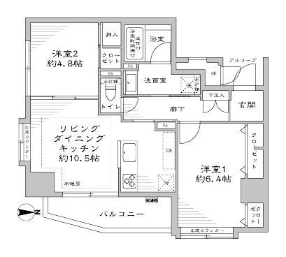 ランドステージ北千住ジョイスクエア403間取図