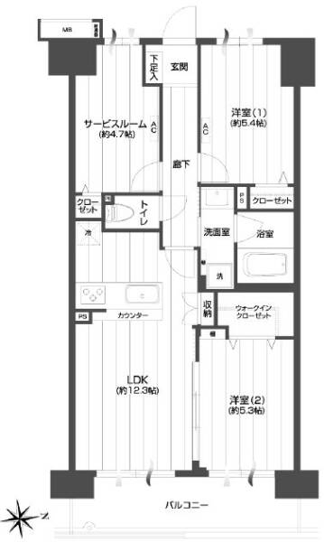 クレストコート北綾瀬102間取図