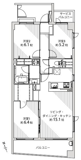 ユニーブル西荻窪２203間取図