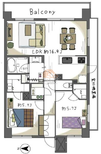 日神パレステージ三ノ輪国際通り603間取図