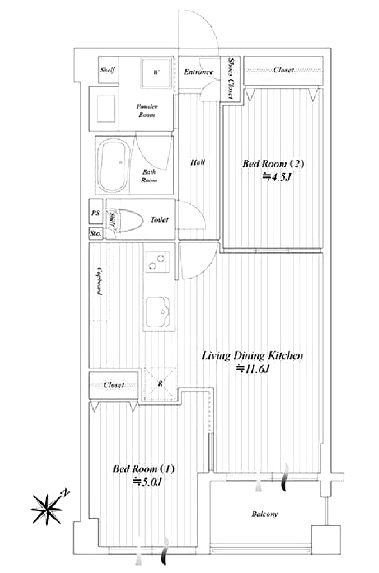 レガリアレジデンス千石ファディックス303間取図