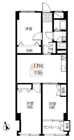 西荻チャペルマンション4階間取図