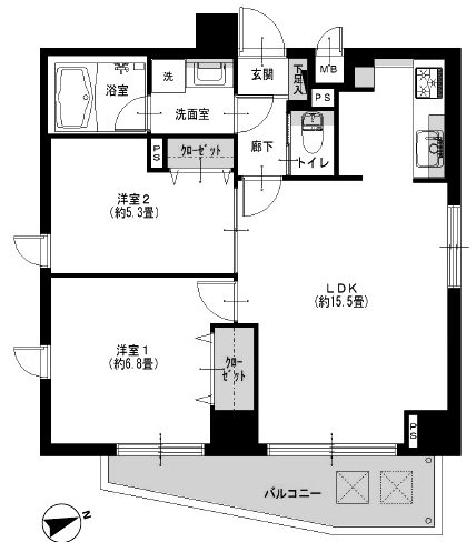 ルミエール千住&301間取図