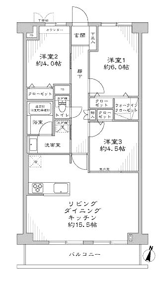 エンゼルハイム立石第３302間取図