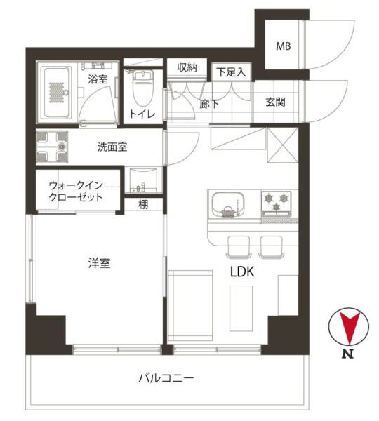 ドルミ錦糸町長谷川ビル201間取図