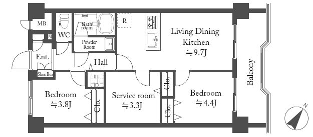 トーア南晴海マンション205間取図