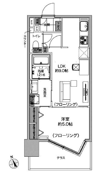 渋谷常磐松ハウス103間取図