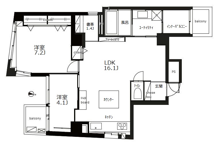 エクレール後楽園401間取図