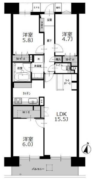 アクトピア北赤羽壱番館602間取図