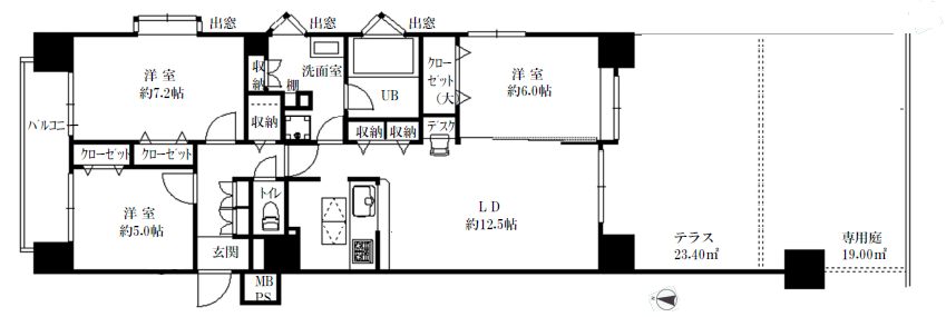 クリオ新小岩壱番館1階間取図