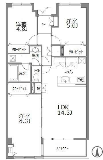 北新宿パークハイツ7階間取図