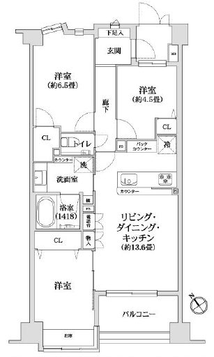 ヴェルビュ西葛西204間取図