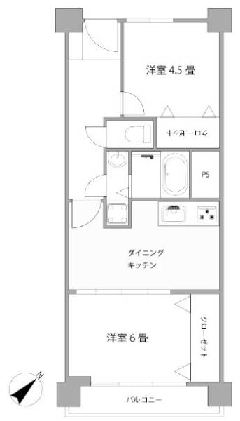 月島四丁目住宅4階間取図