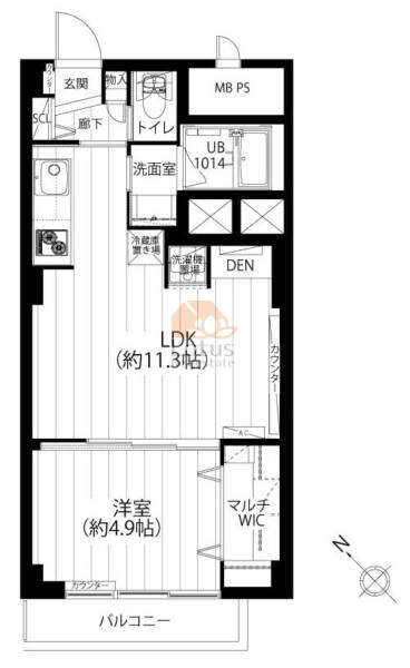 ファミール築地710間取図